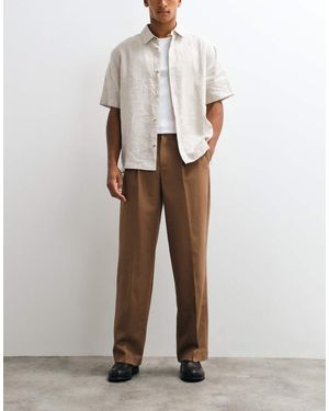 ASOS Smart Pleated Wide Leg Trousers - White