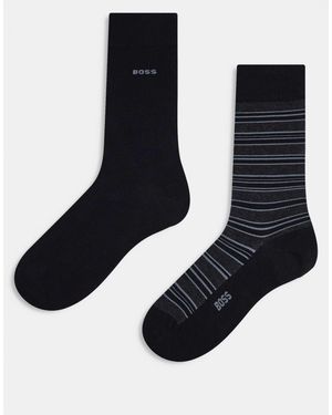 BOSS Boss – bodywear – gestreifte crew-socken - Blau