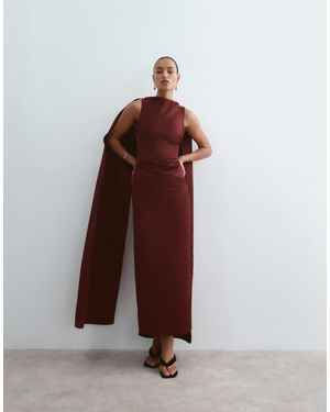 ARRANGE Cape Detail Maxi Dress - Red