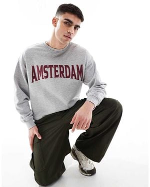 New Look Oversized Amsterdam Sweatshirt - Grey