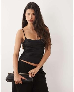 ASOS Gelaagde Camitop Van Polyamide Met Contrasterend Mesh - Zwart
