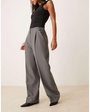 Abercrombie & Fitch Curve Love Sloane Ultra High Waist Adjustable Trouser - Natural