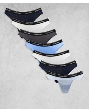 Calvin Klein Icon Logo 7 Pack Thongs - Multicolour
