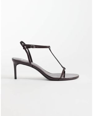 Mango Toe Post Heeled Sandals - White