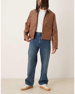 ARKET Vaqueros Azules De Talle Bajo Y Pernera Ancha Holgada Con Lavado Verde Tintado Mist De