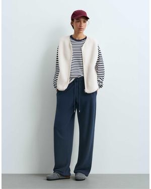 Oysho Hose aus baumwollmix mit fleece und geradem bein - Weiß