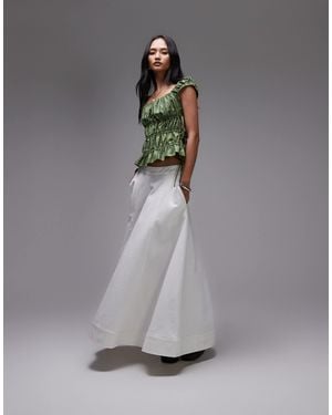 TOPSHOP Denim Circle Maxi Skirt - Gray