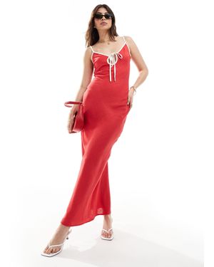 ASOS – leinen-trägerkleid - Rot