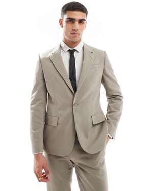 River Island Single Breasted Contemporary Suit Jacket - Gray