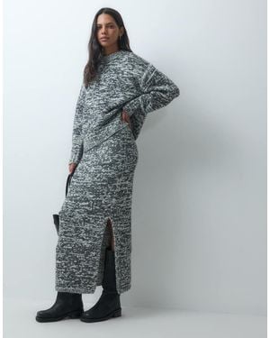 ASOS Gonna Maxi Co-Ords Con Lavorazione Mélange - Grigio