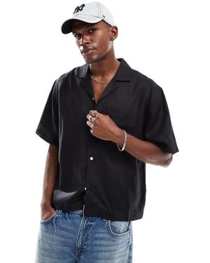 Cotton On Cotton On Linen Boxy Fit Shirt - Black