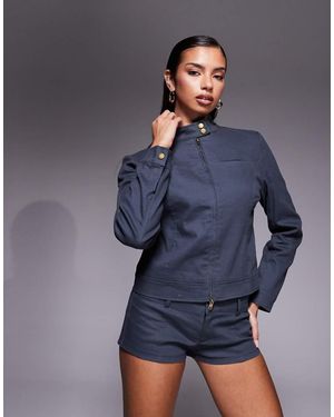 Edikted Kayra Moto Jacket - Blue