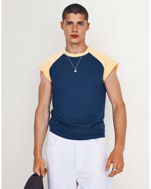 Bershka – worker – t-shirt - Blau