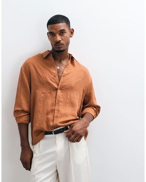 ASOS Oversized Drapey Shirt - Brown