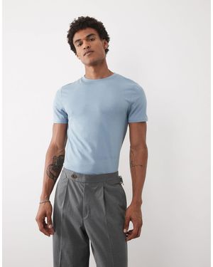 ASOS – hochwertiges schmal geschnittenes t-shirt aus supima®-baumwolle - Blau