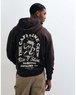 Threadbare Sudadera Con Capucha Con Estampado Gráfico De Cafeína En Chocolate - Gris