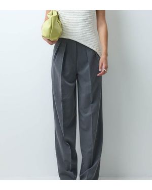 ASOS Tall Wijde Broek Met Plooidetail - Grijs