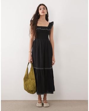 New Look – besticktes midikleid - Weiß
