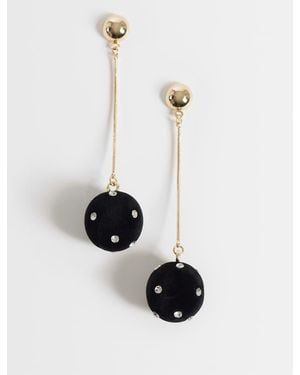 ASOS Pendant Earrings With Texture And Diamante Drops - White