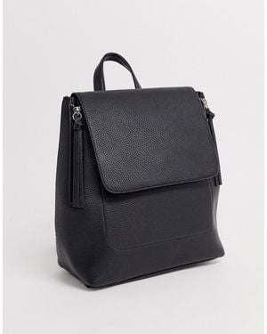 Stradivarius Mochila negra con detalle de cremallera - Negro