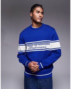 River Island Soft Knit Graphic Jumper - Blue