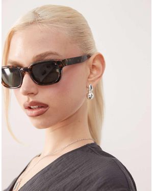 Weekday Zonnebril Met Schildpadmontuur En Donkergroene Glazen - Naturel