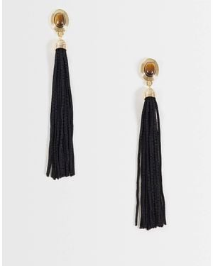 Reclaimed Vintage Dangly Tassel Earrings - White