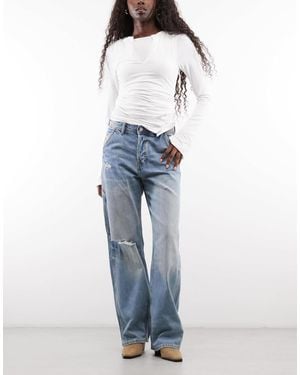 Monki Wide-leg-workwear-jeans - Blau