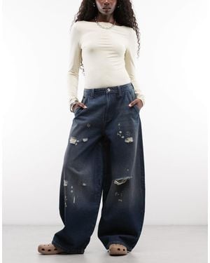 Collusion X006 Xl Balloon Low Rise Jeans - Blue