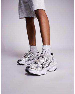 Steve Madden Simmie Chunky Sole Trainers With Lace Detail - White