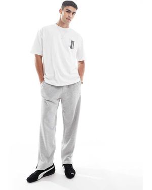 Pull&Bear Stwd Uncuffed Joggers - White