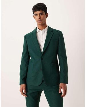 ASOS Wool Slim Suit Jacket - Green