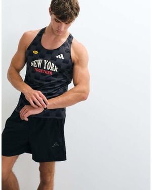 adidas Originals Adidas Running Vest With New York Print - Black
