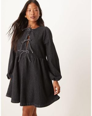 Nobody's Child Petite Eden Denim Mini Dress - Black