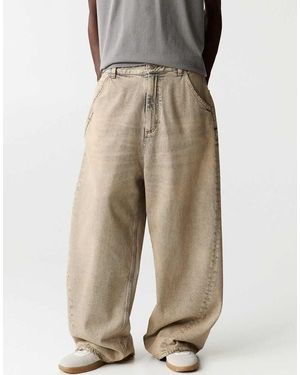 Pull&Bear Super Baggy Jeans - Natural