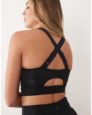 4505 Active High Support Sports Bra With Removable Padding And Adjustable Straps - Black