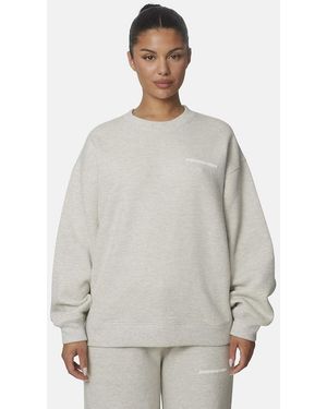 Good For Nothing Sudadera Oversize De Felpa De Algodón Con Cuello Redondo - Gris