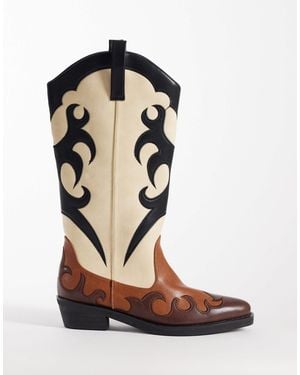 Public Desire Celia Western Boots - White