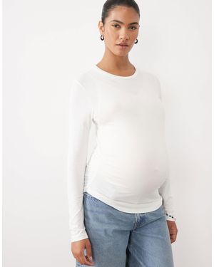 Mama.licious Mamalicious umstandsoberteil mit langen ärmeln und raffdetail - Weiß