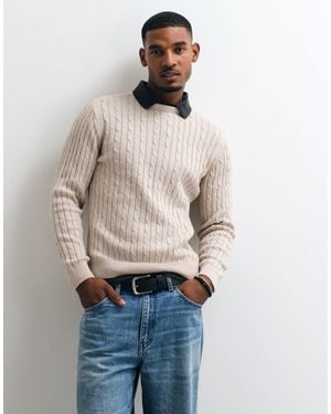 Blend Gerippter strickpullover - Natur