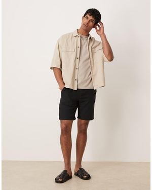 SELECTED Linen Blend Shorts - Natural