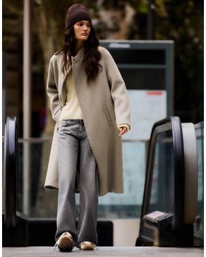 Bershka Mantel mit wollanteil - Schwarz