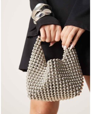 ASOS Bolso De Mano Con Diseño Curvado De Cuentas De - Negro
