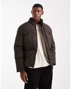 Brave Soul Textured Puffer Jacket - Black