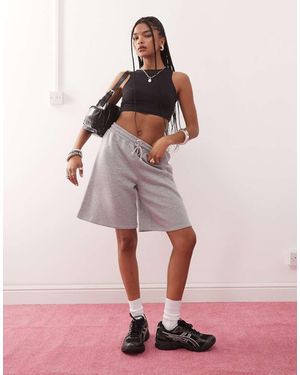 Collusion Joggers Cortos Gris Jaspeado De - Rosa