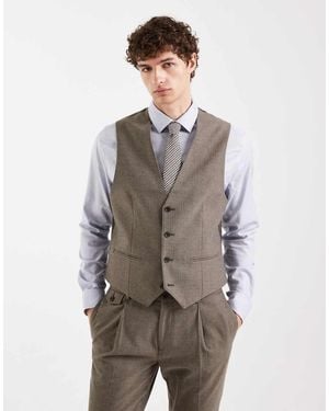 ASOS Skinny Wool Look Suit Waistcoat - Grey