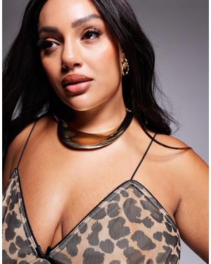 ASOS Asos design curve – limited edition – eng anliegende spangen-halskette - Grau