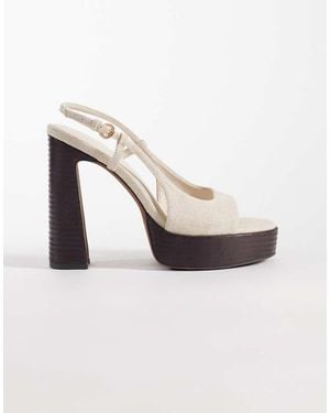 ASOS Nandi Slingback Platform High Heeled Sandals - Natural