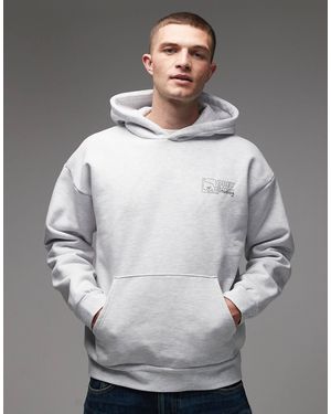 Obey – nico – oversize-kapuzenpullover aus schwerem stoff - Grau