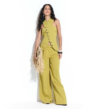 ASOS Pantalones De Traje Fluidos De Talle Bajo Estilo Mensy En - Amarillo